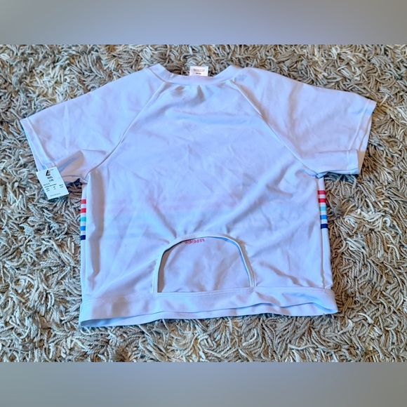 Art Class Girls Striped Bikini Set with White Rash Guard - Red Blue, Pink XXL 18 - Picture 5 of 5